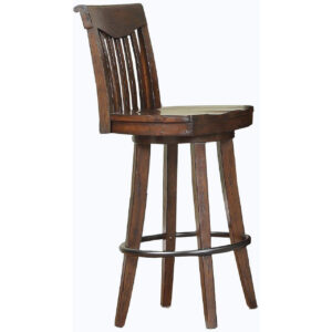 Gettysburg Swivel Barstool w/Wood Seat