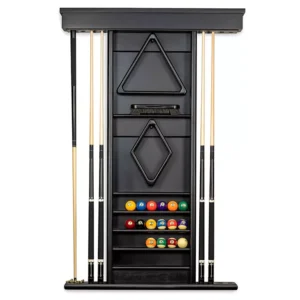 Black Pool Cue Wall Rack
