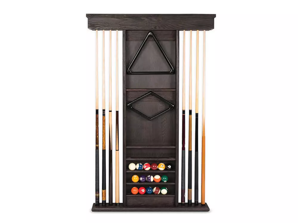 Charcoal Brown Wall Cue Rack