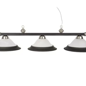 Matte Black Pool / Billiard Table Light with Glass Shade